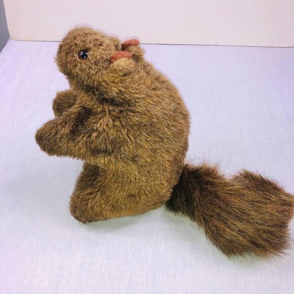 Vintage Country Critters Brown Beaver Hand Puppet Plush Pretend Squeaky Nose - Picture 3 of 6